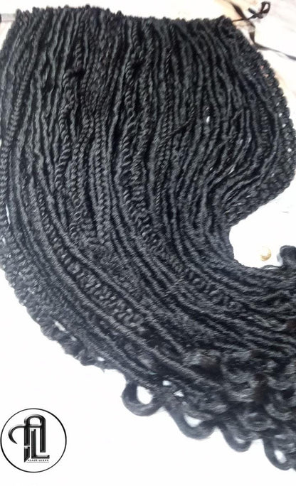 Hair Extensions Wavy Curly SE 75 Piece Kit Goth Mixed  Witch Boho Dread Braid Hair Textured Nordic Black Dreadlock 1b braids twist plaits