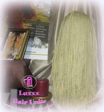 Senegalese Twist Twisted Braid Wig 613 Blonde Long Straight Small Braids Wig 24in Crochet Loc Braiding Platinum African Braided Wig
