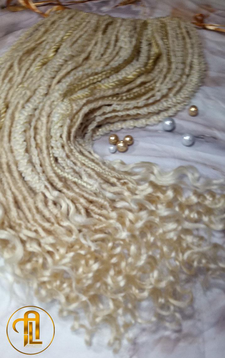 Blonde 613 Single End  SE 75 Piece Set Straight wavy dreads textured braid Bohemian synthetic dreadlock Soft Boho Dread Braid Hair Extension