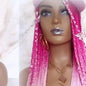 Hot Pink Light Pink Ombre Box Braid Hat Wig  Gym Hat Baseball Cap Braided Hair Hat Wig Cap Chemo Hat Alopecia Breast Cancer Awareness