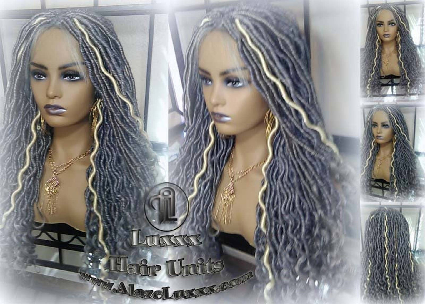 Gray 613 Platinum Blonde Lace Frontal Goddess Faux Dread Loc Lace Closure Straight Storm Silver Grey Gray 44 51 Boho Gypsy Wavy Lock