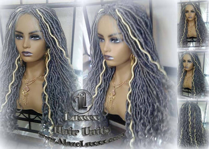 Gray 613 Platinum Blonde Lace Frontal Goddess Faux Dread Loc Lace Closure Straight Storm Silver Grey Gray 44 51 Boho Gypsy Wavy Lock
