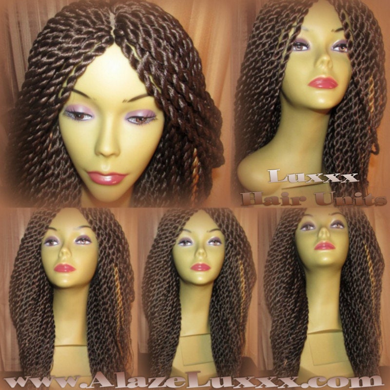 Senegalese Twist Wig  Brown 14' NEW Natural Look!  Long Glueless Lace Finish! 14' Medium Kinky Twist Box Braid Wigs Senegalese Twist Wig