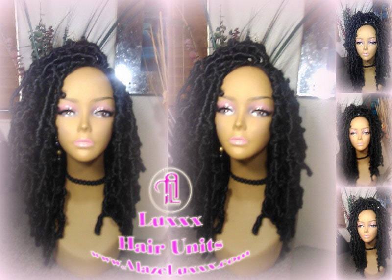 Black short butterfly locs wig boho gypsy 1b Jet black Short Medium Braid Wig Black Lace Closure Baby Hair Braid Wig Festival hair
