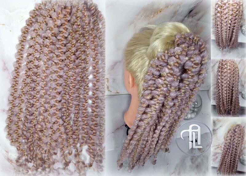 Ponytail Hair Fall Viking Renaissance Vintage Hair Extensions Pink Blonde kawaii dreadlocks hair scrunchie Rave Cosplay