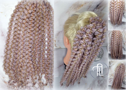 Ponytail Hair Fall Viking Renaissance Vintage Hair Extensions Pink Blonde kawaii dreadlocks hair scrunchie Rave Cosplay