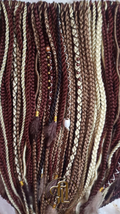 Ginger Blonde Single End SE Braid Plaits Twist Set 100 Piece Set Kit Crochet Boho Mermaid Dread Hair Wrap Extensions Single Loop Dread