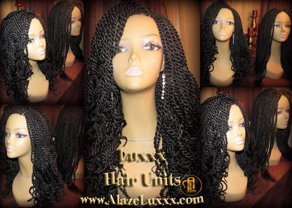 18' Long Black Curly Senegalese Twist Wig Unit! Alopecia Natural Hair Kinky Marley Crochet Twist Box Braid Braided Dred Lock Braiding Wig