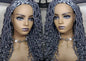 Headband Wig Short 14in Goddess Faux Dread Locs Salt N Pepper 44 51 Gypsy Boho Silver Grey Gray Platinum Storm Wig Unit Wavy READY TO SHIP