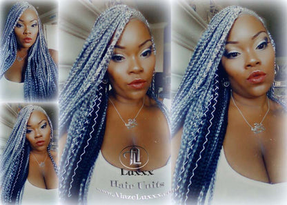 Silver 51 Black Lemonade Braid Wig Fulani Cornrow  French Braids Feed in Braids Box Braids Tribal African Goddess Braids  Fulani Beyonce