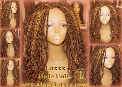 Kinky Marley Twist Wig 22' Long Blonde Bombshell  2Tone Brown Unit! Alternative Hair Senegalese Twist Crochet Box Braid Braided Dred Lock