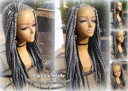 Fulani Cornrow Silver 51 Black Lemonade Braid Wig French Braids Feed in Braids Box Braids Tribal African Goddess Braids  Fulani Beyonce