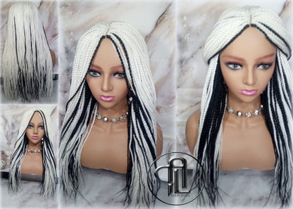 White Black #60 Senegalese Twist 24 Inch Long Soft Crochet Ombre High Temperature Braids Hair Synthetic Braiding Hair Extension