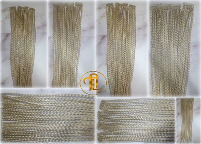 Blonde 613 White Blonde Platinum Clip in Braid Long 18in Boho Extensions Box braiding hair Rave Festival