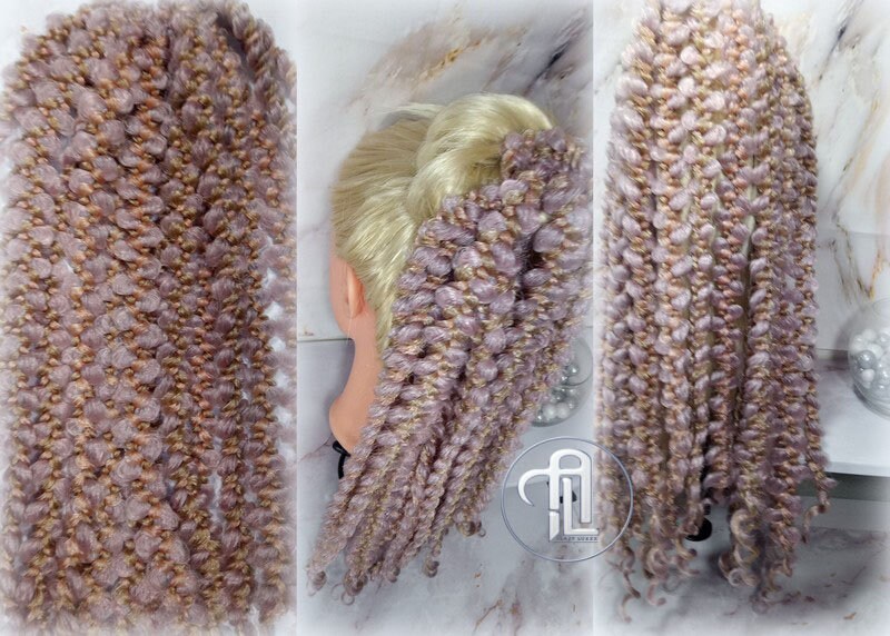 Ponytail Hair Fall Viking Renaissance Vintage Hair Extensions Pink Blonde kawaii dreadlocks hair scrunchie Rave Cosplay