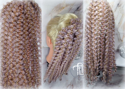 Ponytail Hair Fall Viking Renaissance Vintage Hair Extensions Pink Blonde kawaii dreadlocks hair scrunchie Rave Cosplay