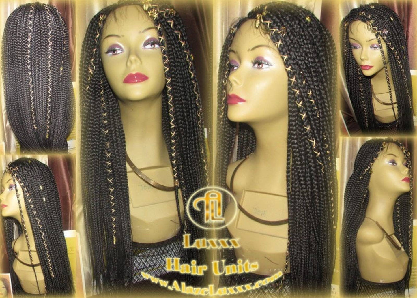 Black Box Braid Wig Lace Baby Hair Large Medium! Long Straight Goddess Braids Lace Wig Xpressions Hair