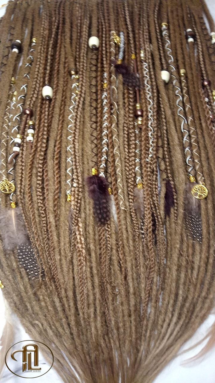 Blonde  Single End SE Set Kit Synthetic Soft Crochet Boho Dread Braid Hair Wraps Extensions Textured Single Loop Dread