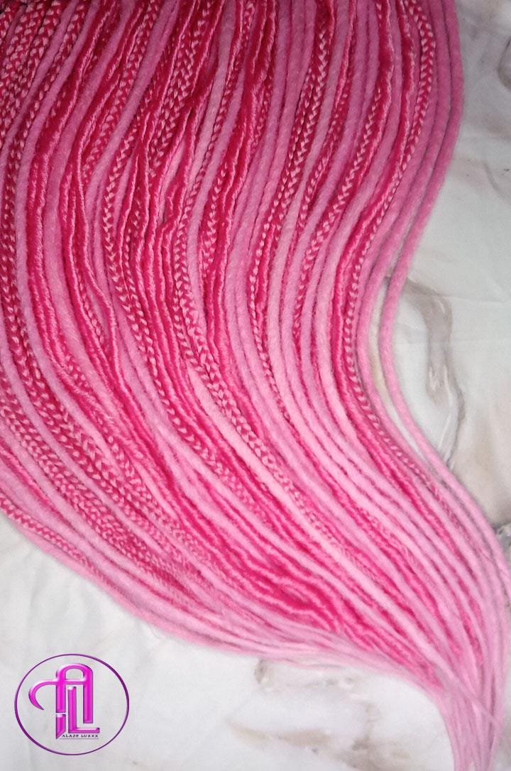 Single End Hot pink Light pink SE Set Straight wavy dreads textured braid Bohemian synthetic dreadlock Soft Boho Dread Braid Hair Extension