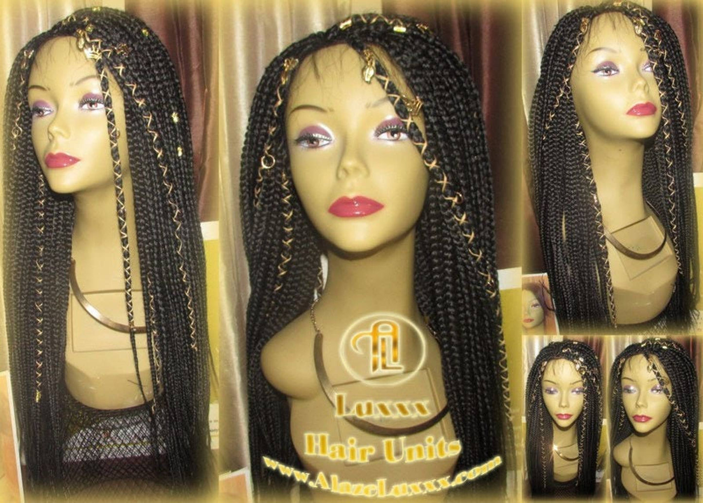 Black Box Braid Wig Lace Baby Hair Large Medium! Long Straight Goddess Braids Lace Wig Xpressions Hair