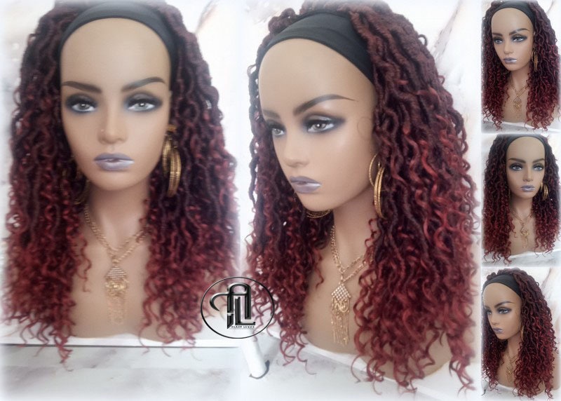 Headband Goddess Locs Braid Wig 350 Ombre Mermaid Boho curly bohemian braids Gradient Hair Short Curly 14 16in