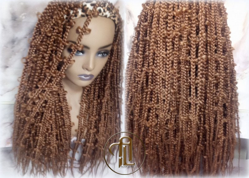Headband Wig Butterfly Jungle Braids  Blonde  Box Braids Gypsy Bohemian Boho Wig Blonde Long Straight Waterfall Hair Braided Wig