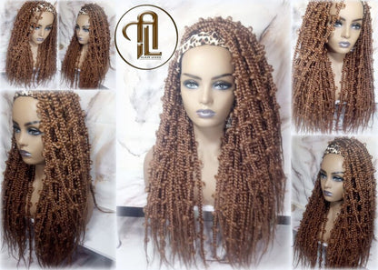 Headband Wig Butterfly Jungle Braids  Blonde  Box Braids Gypsy Bohemian Boho Wig Blonde Long Straight Waterfall Hair Braided Wig