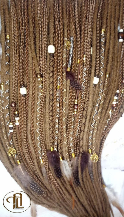 Blonde  Single End SE Set Kit Synthetic Soft Crochet Boho Dread Braid Hair Wraps Extensions Textured Single Loop Dread