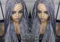 Box Braid 44 51 Wig Grey Gray Silver Lace Baby Hair Storm Long Medium Straight Glueless! Braid Lace Wig Pre Stretched Braiding Hair