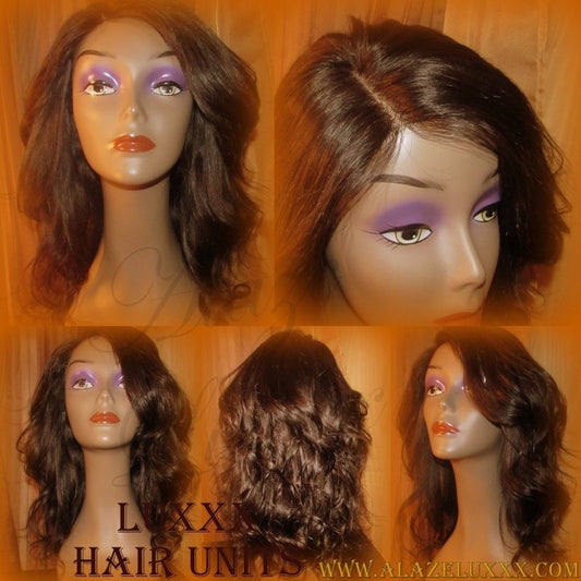 Virgin Hair Wig Unit Side Bang Free Part Lace Front Straight Hair Brown middle part Layered HUMAN Hair Extension Wigs Winter Cute Wigs