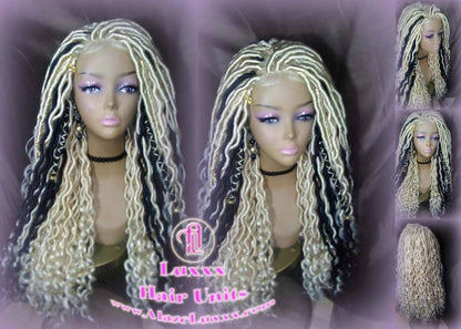 Lace Closure Wig Platinum Blonde Brown Goddess Faux Locs Baby Hair Gypsy Boho 613 Boho Braid Wig Bohemian