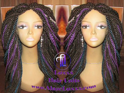 16' Bombshell Galaxy Hair Senegalese Twist Wig Unit! Alternative Hair Kinky Marley Crochet Twist Box Braid Braided Dred Lock Braiding Wig