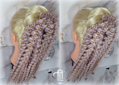 Ponytail Hair Fall Viking Renaissance Vintage Hair Extensions Pink Blonde kawaii dreadlocks hair scrunchie Rave Cosplay