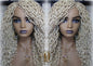 613 Blonde Goddess Faux Locs 14in Short Braid Wig Platinum White Blonde Marley Dred Lock Wig Gypsy Bohemian Boho Lace Part
