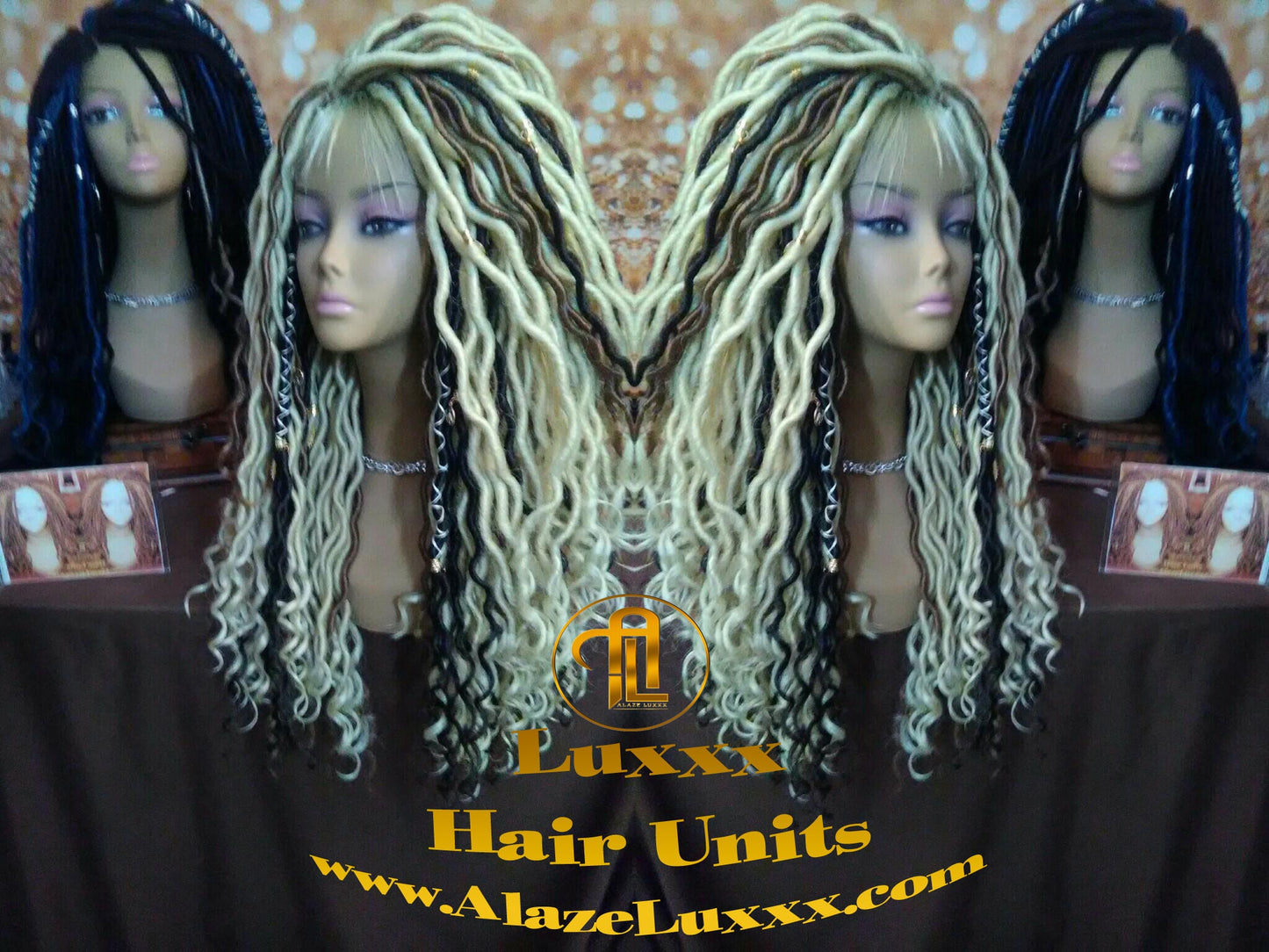 16in Goddess Faux Dread Locs Wig Unit! Blonde #613 #27 Wavy NEW Festival! Marley Dred Dread Lock Twist Wig Crochet Rave Hair Coachella Wig