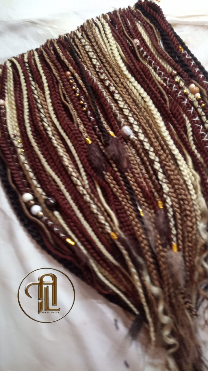 Ginger Blonde Single End SE Braid Plaits Twist Set 100 Piece Set Kit Crochet Boho Mermaid Dread Hair Wrap Extensions Single Loop Dread