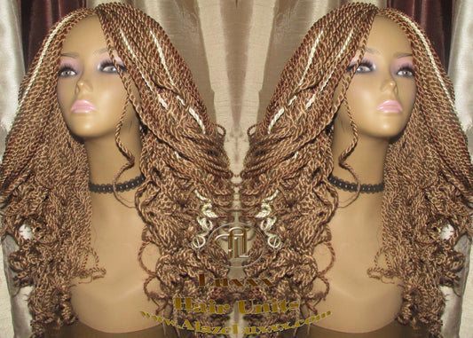 Straight Curled Senegalese Twist WigBlonde Platinum Bombshell 18' Auburn 27 30 613 Curly Alopecia Natural Kinky Marley Braided Braiding Wig