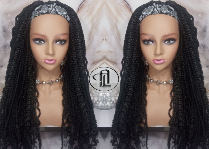 Braids Dreads Mix Headband Wig Black Set Twist Soft Crochet Boho Dread Braid Set Bohemian extensions