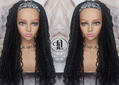 Braids Dreads Mix Headband Wig Black Set Twist Soft Crochet Boho Dread Braid Set Bohemian extensions