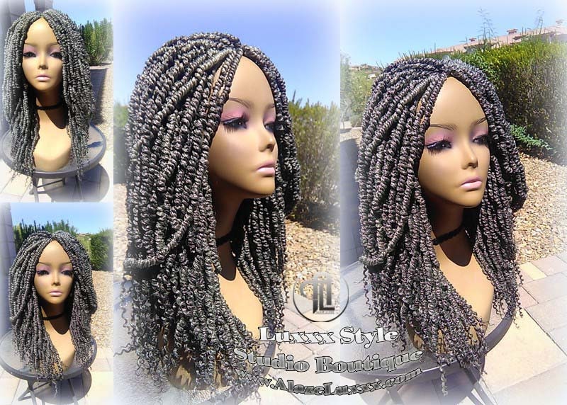 Passion Twist Mini Short Storm Small Fluffy Irregular Bomb  Passion Twist Hair Storm 44 51 Grey Gray Silver  Gypsy Bohemian Boho Water Wave