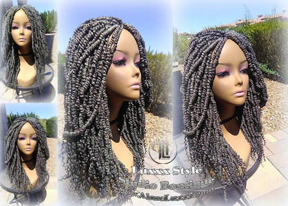Passion Twist Mini Short Storm Small Fluffy Irregular Bomb  Passion Twist Hair Storm 44 51 Grey Gray Silver  Gypsy Bohemian Boho Water Wave