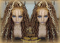 Honey Platinum Blonde Goddess Faux Gypsy Bohemian Boho  Loc Wig Blonde #613 #27 Wavy  Lace Closure DE SE Dred  Blonde Crochet Braided Wigs