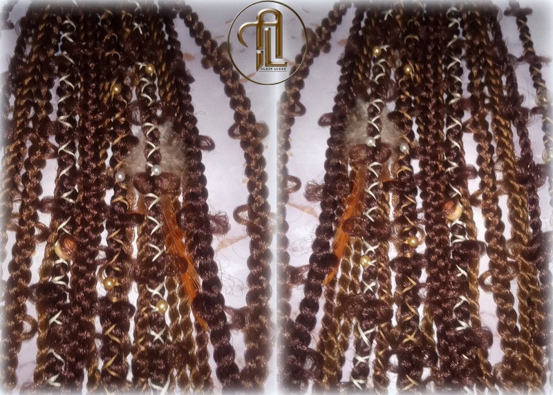 Viking Ponytail Hair Fall Extensions Brown Blonde Elements Accents Feathers synthetic box braids hair scrunchie Butterfly Jungle Braids