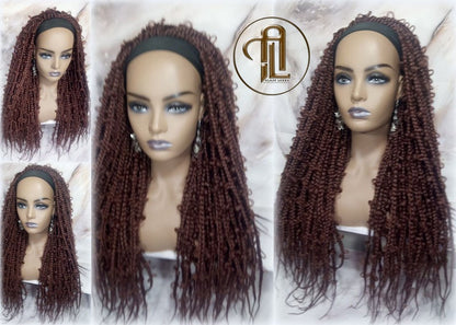 Headband Wig Butterfly Jungle Braids  Brown 30  Box Braids Gypsy Bohemian Boho Wig Blonde Long Straight Waterfall Hair Braided Wig