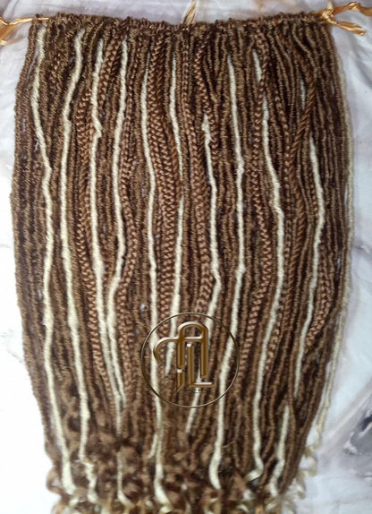 Single End blonde SE 75 Piece Set Straight wavy dreads textured braid Bohemian synthetic dreadlock Soft Boho Dread Braid Hair Extension
