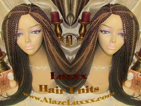 Straight Senegalese Twist Wig Unit Ready2Ship: HOT 22' Unique Rare Wine 33/27/4 Long   Alopecia Natural Small Twist Crochet Braided Braiding