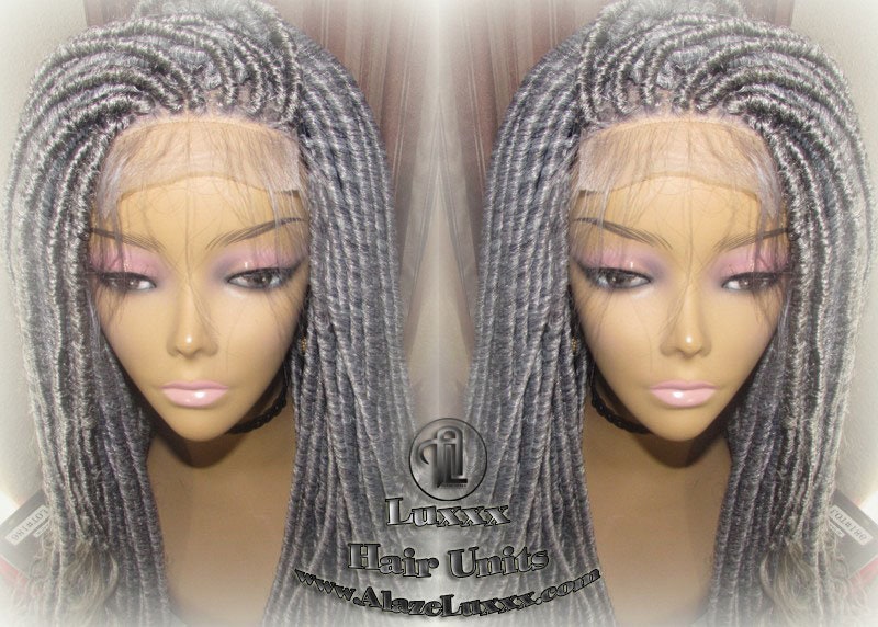 Lace Closure Straight Storm Silver Grey Gray 44 51 Platinum Gypsy Goddess Faux Dread Loc Unit Wavy Lock Crochet Freetress Model Model Wig