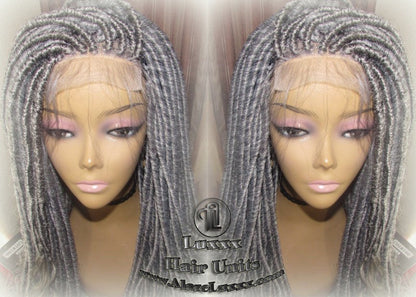 Lace Closure Straight Storm Silver Grey Gray 44 51 Platinum Gypsy Goddess Faux Dread Loc Unit Wavy Lock Crochet Freetress Model Model Wig