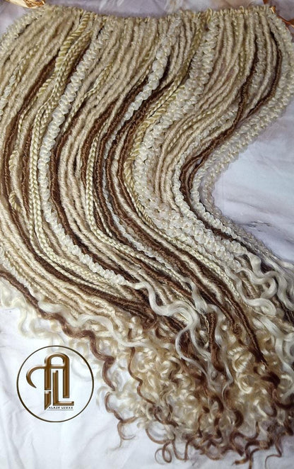 Single End white honey blonde 613 27 SE 75 Piece Set Straight wavy dreads textured braid Bohemian synthetic dreadlock Soft Boho  Extension