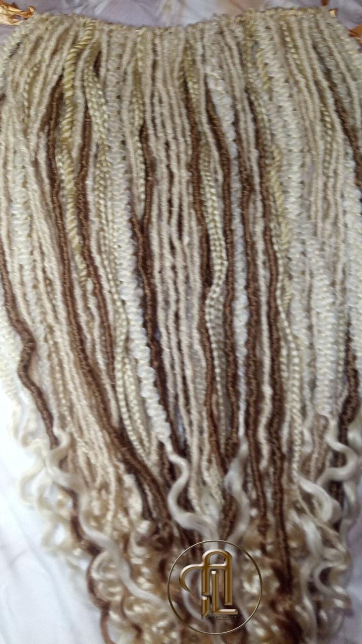 Single End white honey blonde 613 27 SE 75 Piece Set Straight wavy dreads textured braid Bohemian synthetic dreadlock Soft Boho  Extension